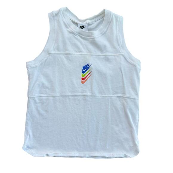 Nike Women's Cameo Blue & White Colorblock DNA Sport Tank Top Size Medium - Picture 1 of 5